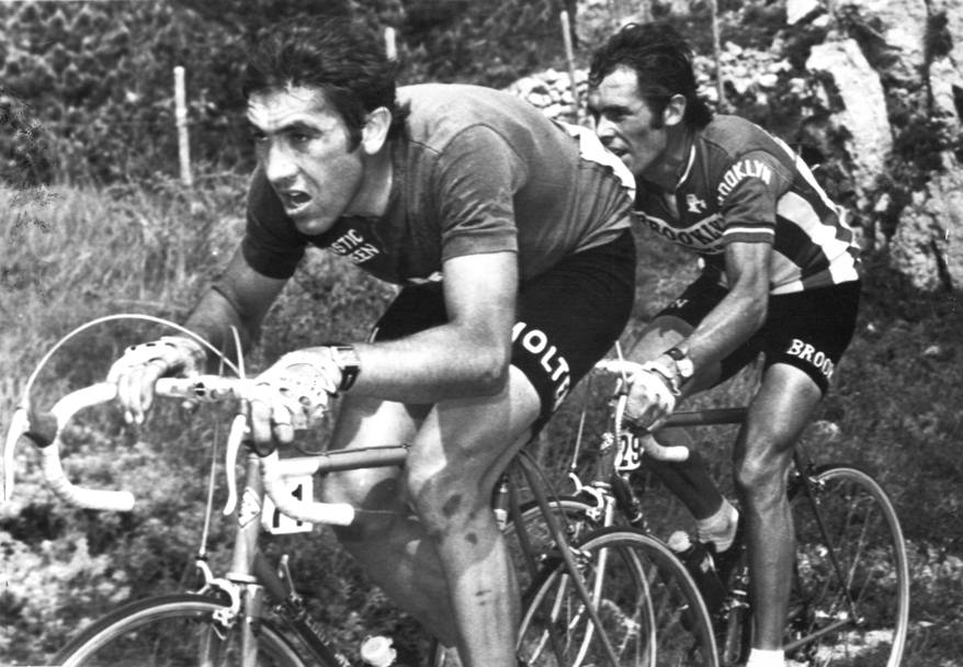 Con Johan De Muynck durante il Giro d&#39;Italia 1976 (Ap)